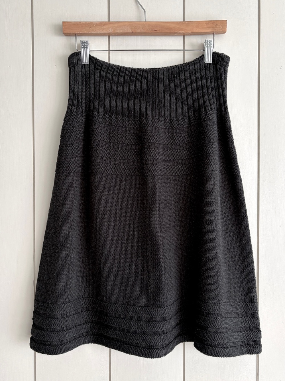 Erica Tanov Grey Cotton Knit skirt, Sz L